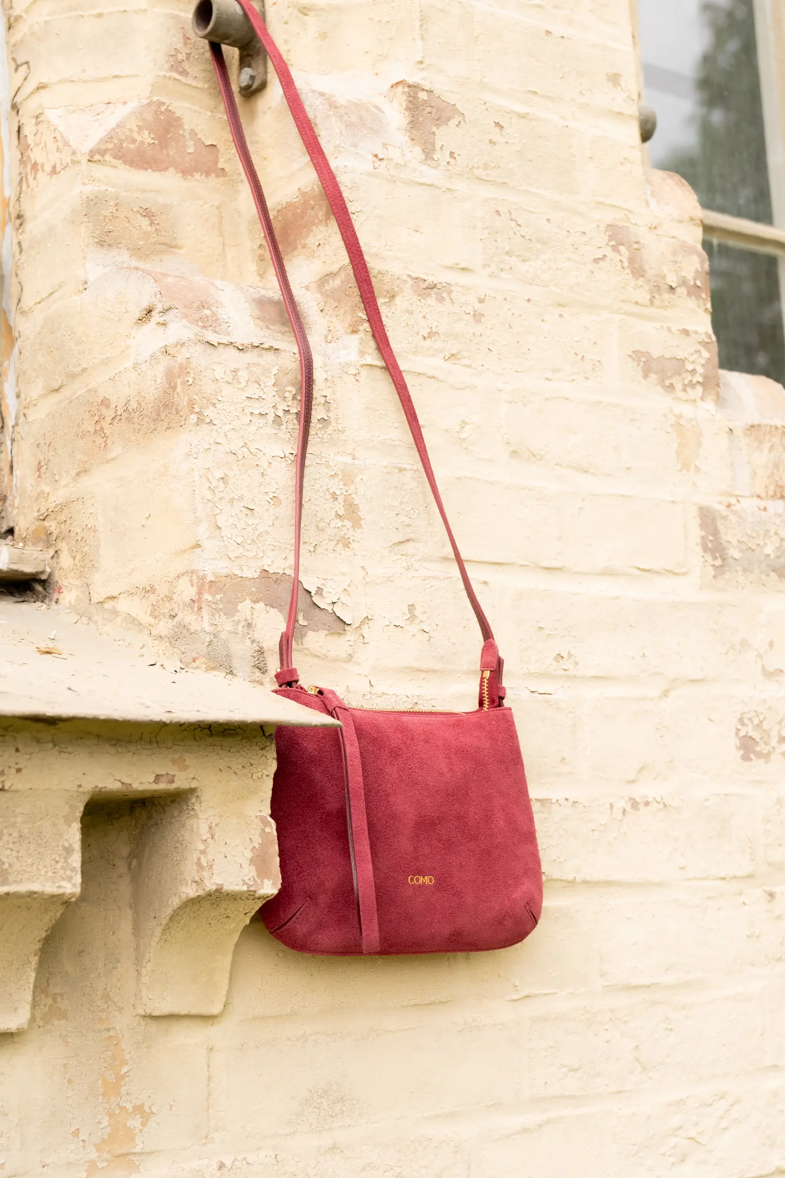 Fasano Clutch Suede Raspberry