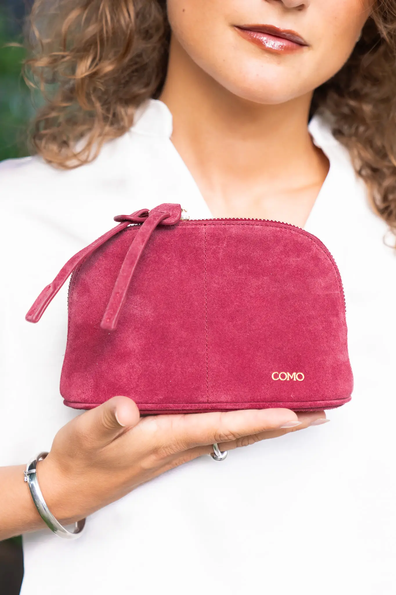 Padova Pouch Petit Suede Raspberry